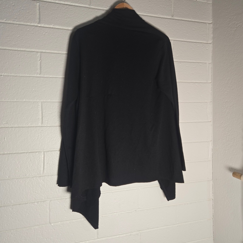 Bobeau Cardigan XL Black Asymmetrical One Button Wrap Sweater - Picture 7 of 7